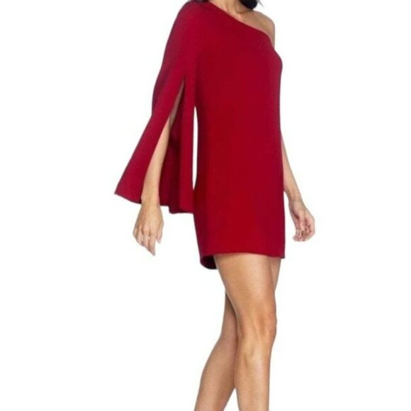 Dress the Population NEW NWT Red Heidi One Shoulder Dress Size Medium Woman’s - Picture 10 of 10